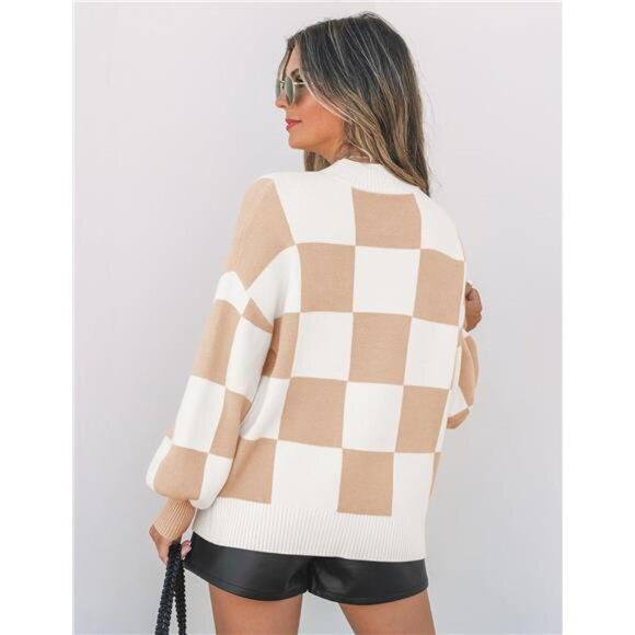 Women's 2025 Fall Fashion Turtleneck Long Sleeve Striped Ribbed Knit - Picture 3 of 7